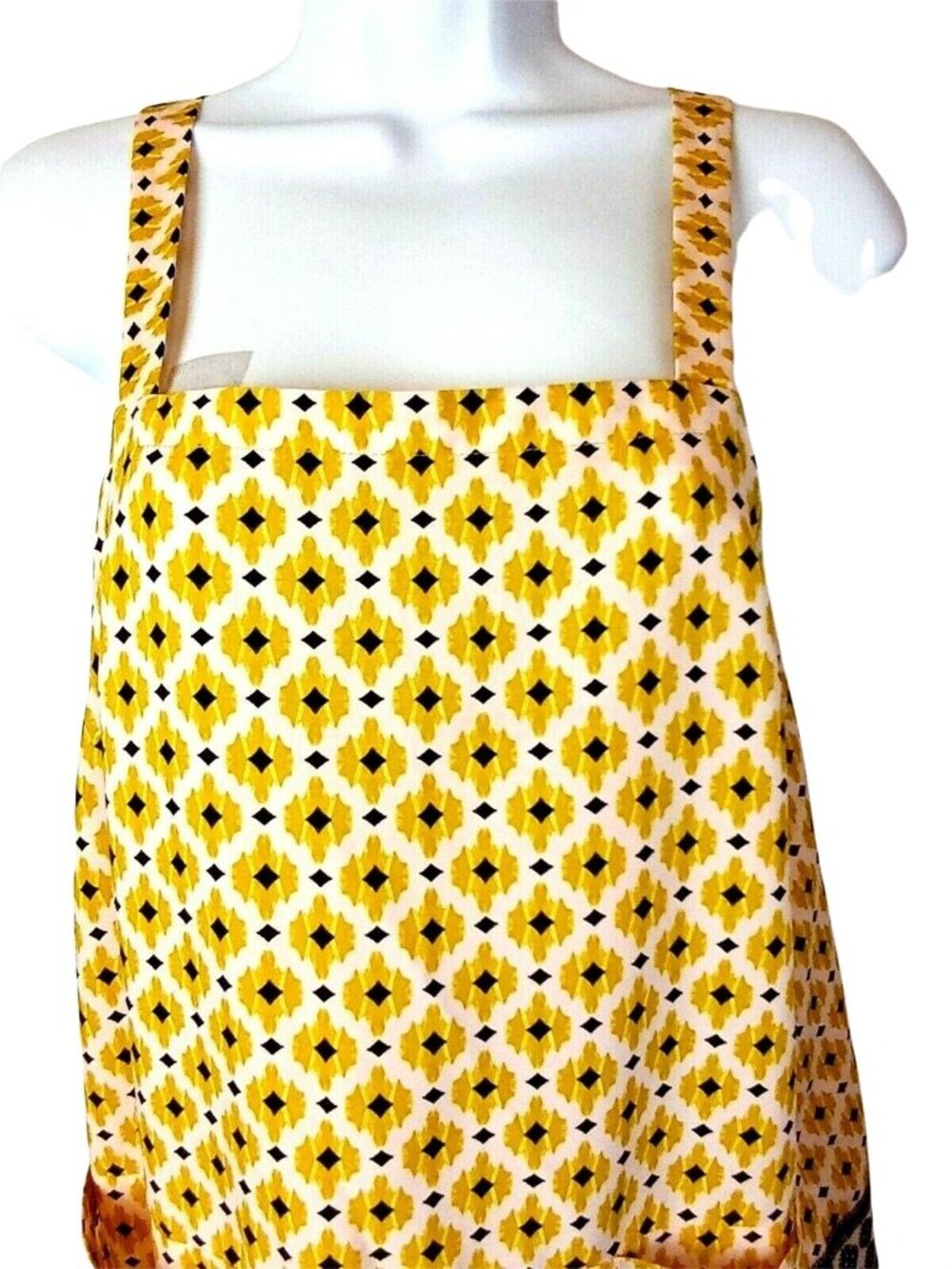TopShop Summer Top 6 Yellow Pockets Cool Boho Casual Vintage Smock Style Coastal - Picture 8 of 9